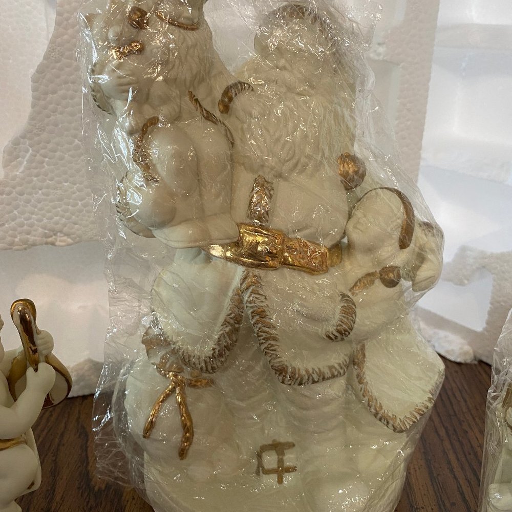 Grandeur Noel 3 Piece Christmas Set with Santa, Joy and Noel Candleholders
